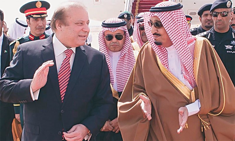 وزیراعظم نوازشریف سعودی عرب کےشہرریاض پہنچ گئے